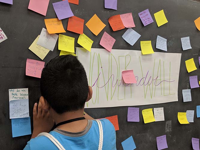 Camper adding a mosquito question to the Camp Wonderwall